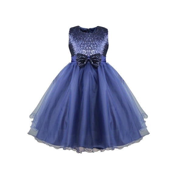 YiZYiF Kids Girls Sequins Bowknot Wedding Birthday Party Princess Dress,Sizes 2-14
