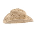 thumbnail image 4 of D-GROEE Straw Cowboy Hat Wide Brim Sun Hat Cowgirl Summer Panama Hat Men Women Sombrero Travel Outdoor Family Hat, 4 of 6