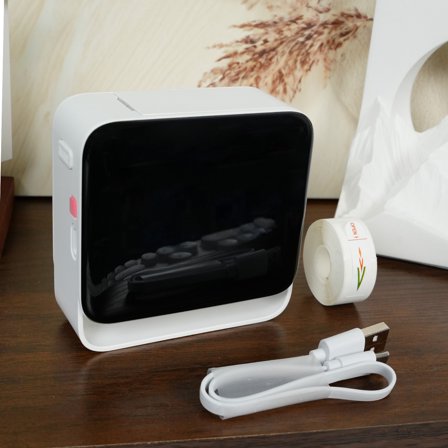 BAOKALER Bluetooth Label Maker Machine with Tape, Inkles Thermal Printer Without Ink and Toner Support for IOS, Android