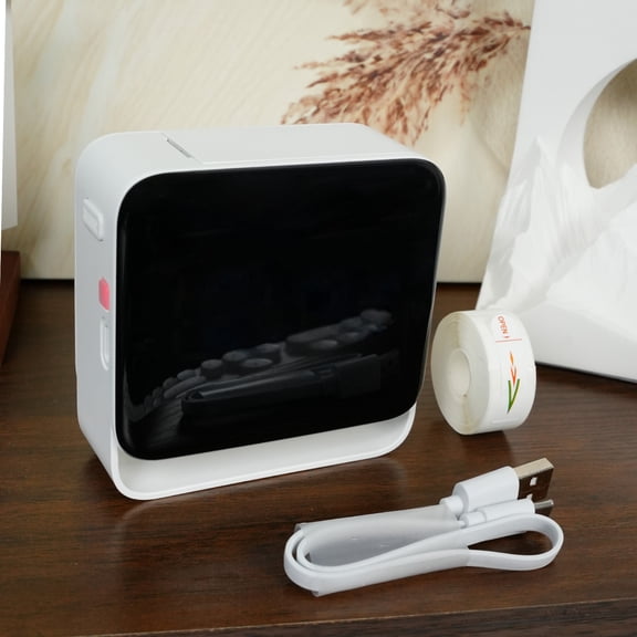 BAOKALER Bluetooth Label Maker Machine with Tape, Inkles Thermal Printer Without Ink and Toner Support for IOS, Android