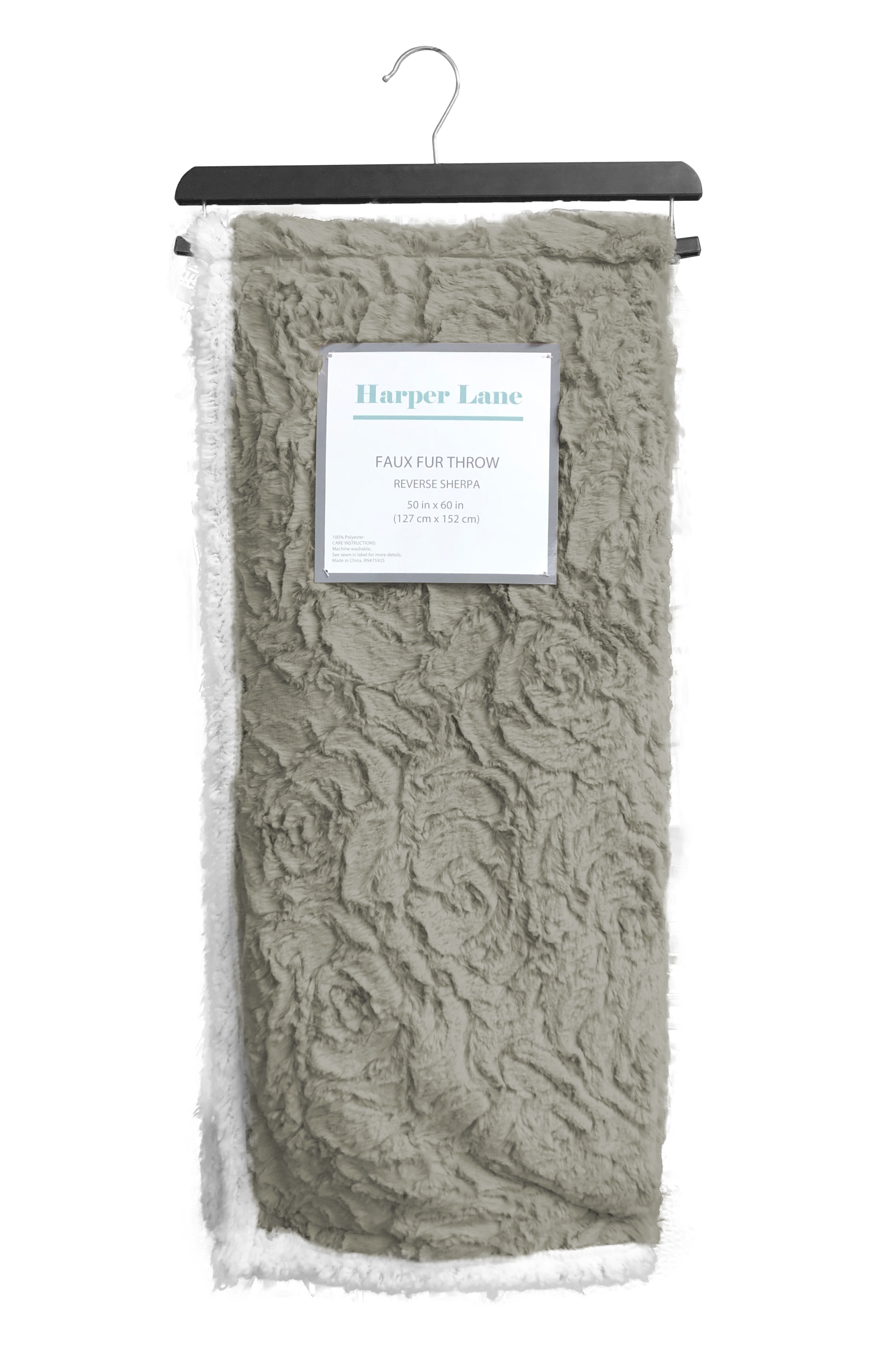 Madrid Faux Fur Reverse to Sherpa Throw Tan 50x60