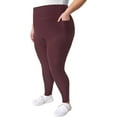 thumbnail image 7 of Mondetta Leggings for Women - Yoga Leggings - Gym Workout Athletic Yoga Pants with Pockets - Basket Weave Tight (XX-Large/Red), 7 of 7