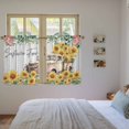 thumbnail image 3 of Sunflowers Trucks Kitchen Curtain for Berdoom Living Room Cafe 54 Inch Length, Spring Farmhouse Eucalyptus Gray Wooden Tiers Curtains Light Filtering Drapes Window Treatment 2 Panels 52"Wx54"L, 3 of 8