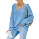 thumbnail image 2 of Suéter de mujer, suéter con cuello en V, suéter suelto, máxima confiabilidad, 2 of 6