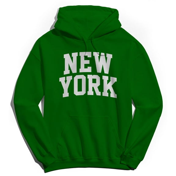 New York V1 Graphic Irish Green Men's Cotton Pullover Hoodie
