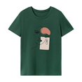 thumbnail image 1 of Camiseta para mujer Verano Tops Cuello Redondo Camiseta para Caminar Trabajo Regalo del Día de San Valentín S, 1 of 7
