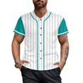 thumbnail image 2 of Striped Baseball Jersey Shirt for Men Stripes Baseball Shirts Sports Uniform, 2 of 5