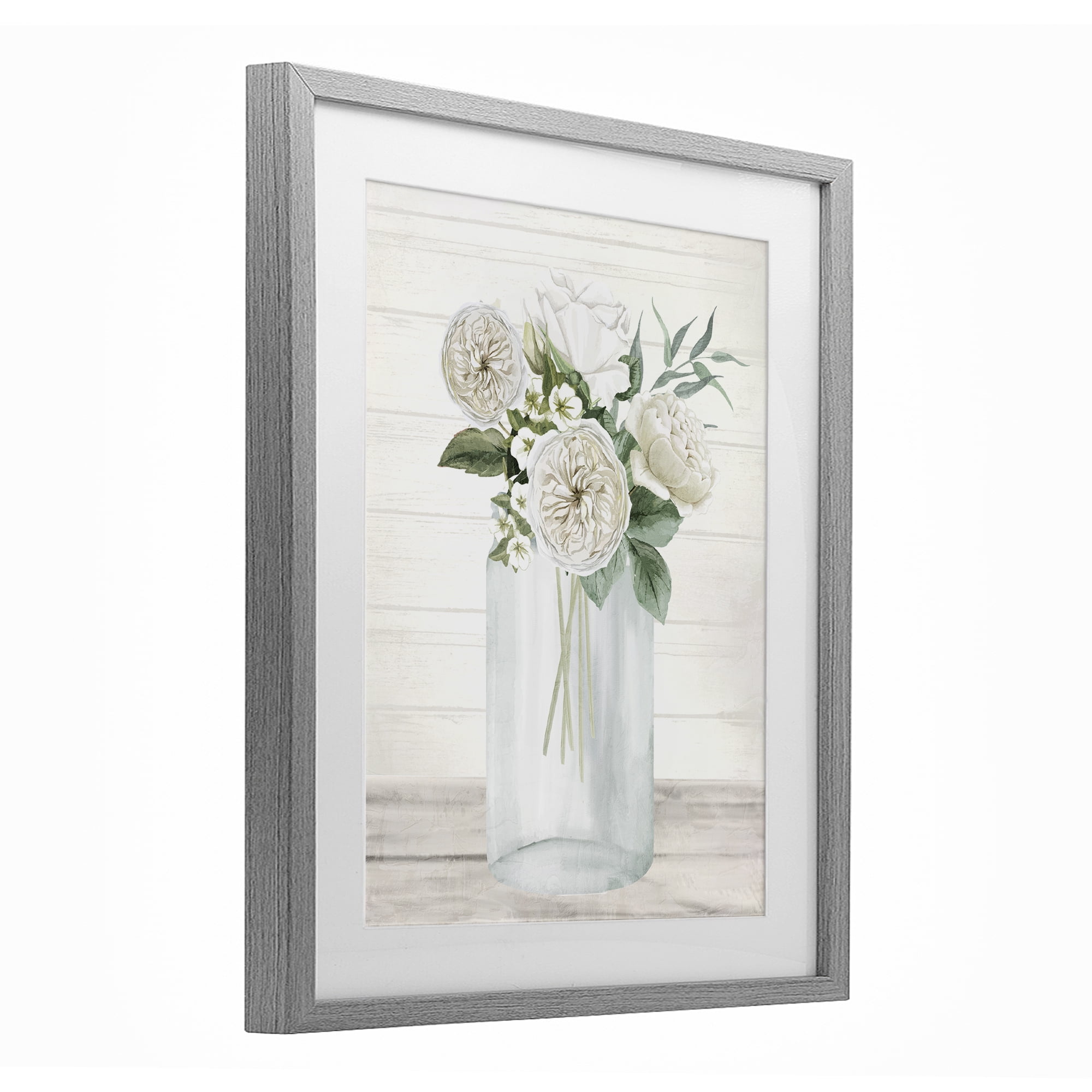 Stupell Industries Elegant Patience Bouquet Gray Framed Print Under Glass, design by Kim Allen