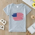 thumbnail image 5 of EnJoCho Little Children Holiday Party Tops Toddler Kids Girls Boys 4th Of July Short Sleeve Crewneck Tops Summer Independence Day T Shirt Tee American Flag Tops, 5 of 5