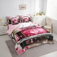 thumbnail image 3 of Feelyou Pink Love Heart Comforter Set 7pcs, Happy Valentines Day Queen Bedding Sets, 3 of 8