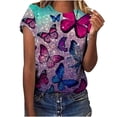 thumbnail image 2 of Pompotops Mode Femmes Été Demi Manches Pull Couleur Unie Casual Chemisier Tops, 2 of 4