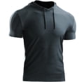 thumbnail image 1 of Men's Dry Fit Performance Running Workout Sport Athletic Shirt with Hoods Slate Grey XL, 1 of 6