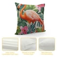 thumbnail image 4 of JRXY  Flamingo Throw Pillow Cover Summer Tropical Palm Leaf and Butterfly Orchid Home Decorative Pillow Cases Square Cushion Covers for Sofa Couch Pillowcase (FT-Flamingo) White, 4 of 5
