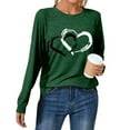thumbnail image 2 of JAKANYQ T-Shirts pour Femmes Mode Décontractée Col Rond Manches Longues T-Shirt pour Amour Cœur Lettre Couche de Base Confortable et Tendance. pour Usage Quotidien. Tee Respirant, 2 of 3