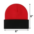 thumbnail image 2 of TOPTIE Beanie Hat 2-Tone Long Cuff Knit Color Block Winter Beanie Skull Cap for Men & Women-WhitePink, 2 of 5