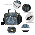 thumbnail image 3 of FORMRS Student Insulated Lunch Bag with Shoulder Strap Reusable Cooler Box for School, Yellow Forest Pattern, 3 of 9