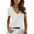 thumbnail image 2 of V-Neck Casual T-Shirt With Pocket For Women, 2 of 5