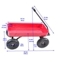 thumbnail image 2 of Collapsible Folding Wagon, Push Pull Foldable Beach Wagon Cart with All-Terrain Wheels, Heavy Duty Utility Grocery Wagon for Outdoor Camping Garden Sport Shopping,Red+Black, 2 of 9