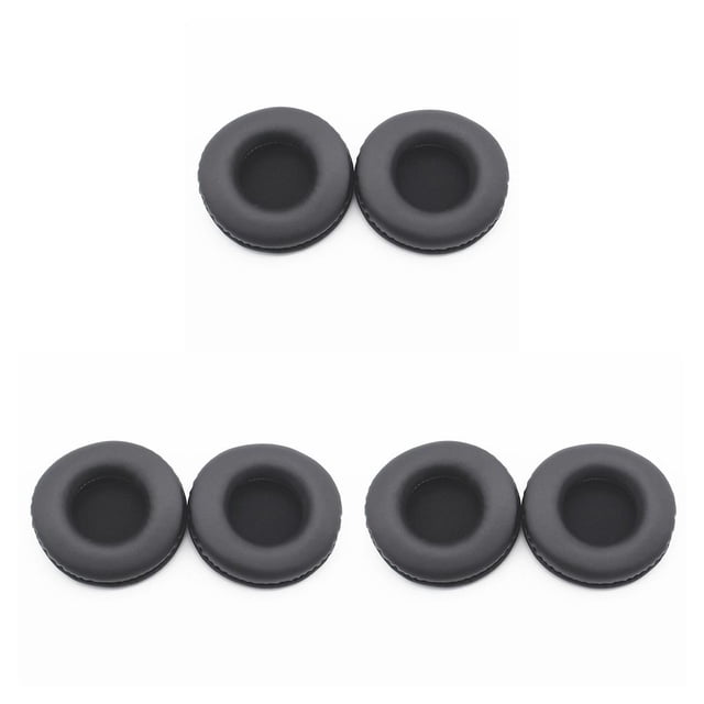 QualitChoice Coussinets d'Oreilles pour Casque de Jeu Rond en Cuir Manches en Maille Remplacement pour Skullcandy HES2.0 Noir 3Ensemble