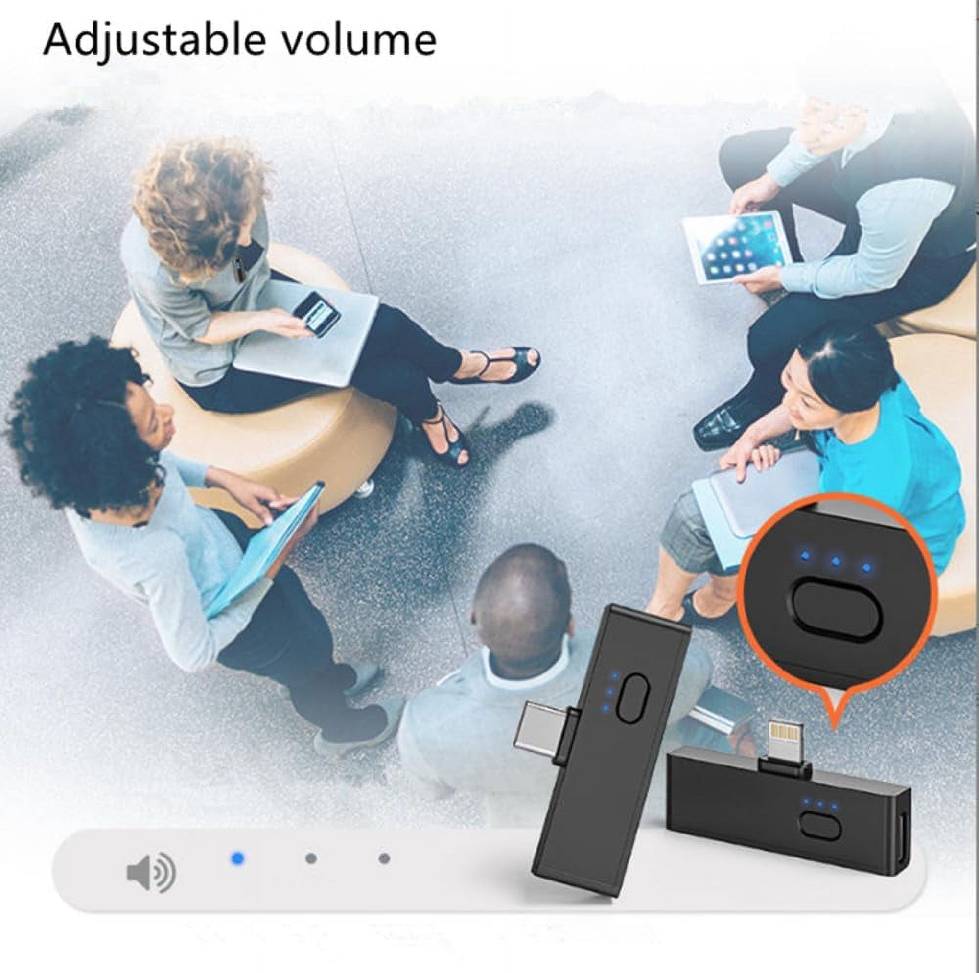 KOMI Wireless Lavalier Microphone,Clip on Lapel Lavalier Mini Microphone with Charging Case,for iPhone,Android, Video Recording,Live Streaming,Sound card,singing,microphone sound card,etc