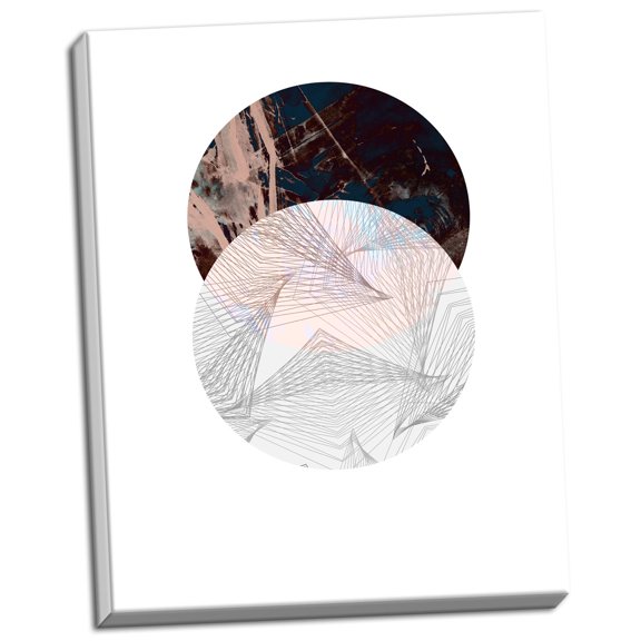 Gango Home Decor Vertical Abstract Circle by GeoMania (Ready to Hang); One 12x16in Hand-Stretched Canvas
