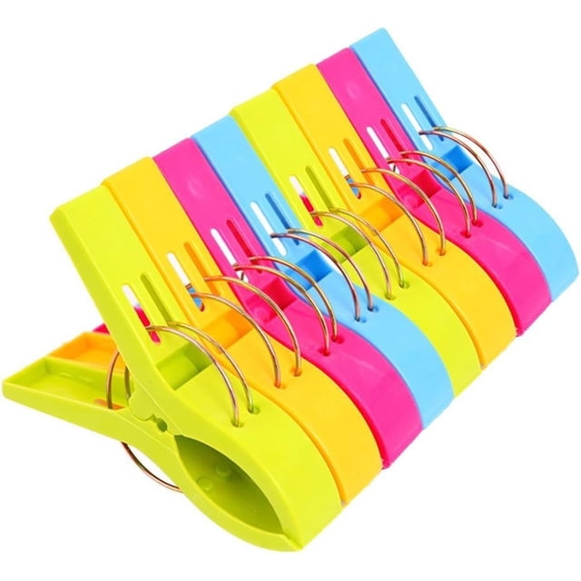 Clips para toallas de playa, clips de playa, clips para toallas para sillas de playa, crucero, alfileres para ropa resistentes, evita que tu toalla se vuele, (Multicolor-8 piezas)