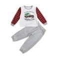 thumbnail image 1 of Seyurigaoka Kids Cartoon Car Print O-Neck Long Sleeve Tops+ Solid Color Long Pants, 1 of 6