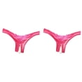 thumbnail image 1 of (2-Pack) Rinsvye Women Lace Plus Size 3X Open Cut Pearl Massage Butt Pads for Women Plus Size Hollow Low Waist Triangle Under Clothes Waist Trainer G String Pants, 1 of 5