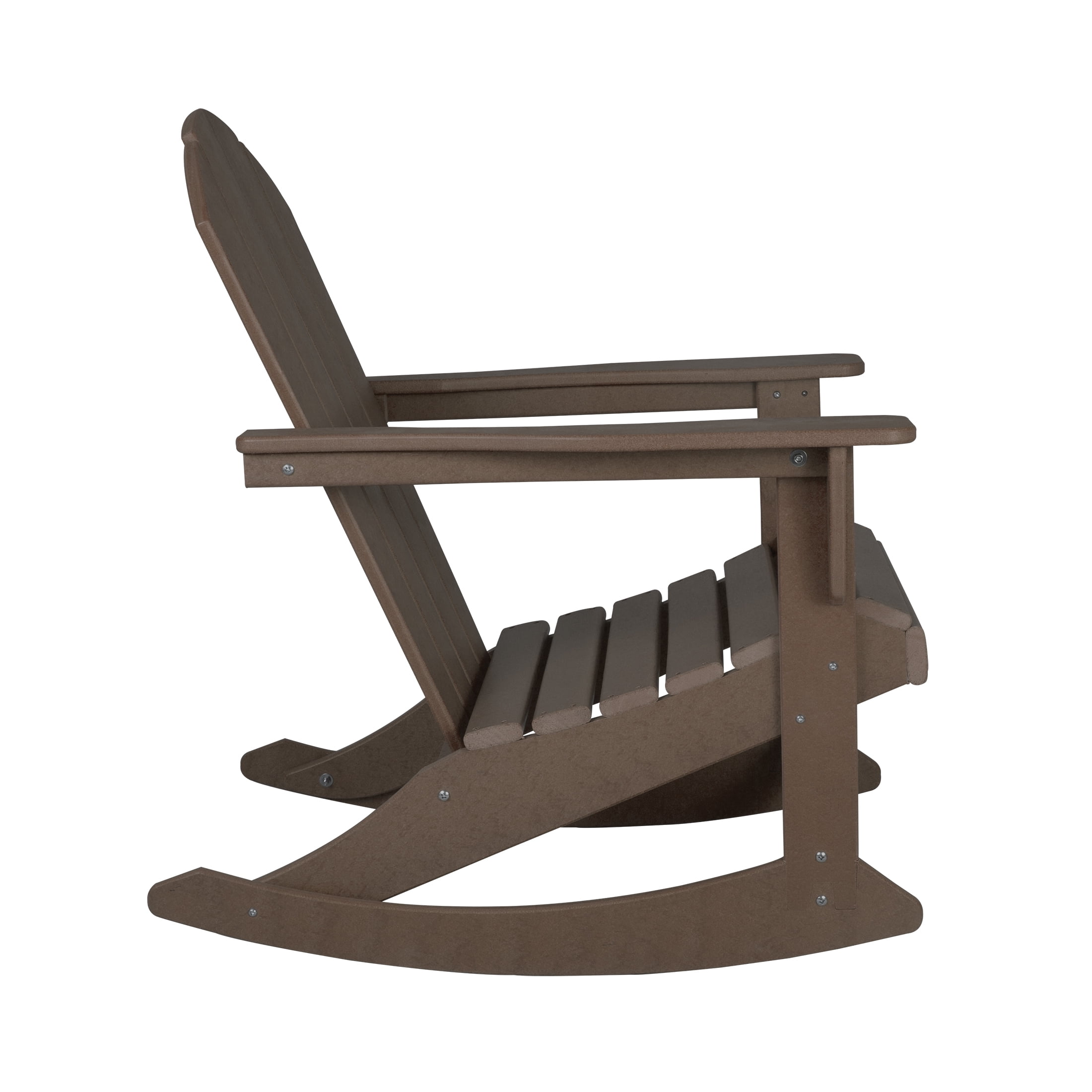 GARDEN Outdoor Adirondack Rocking Chairs for Patio (Set of 4), Dark Brown