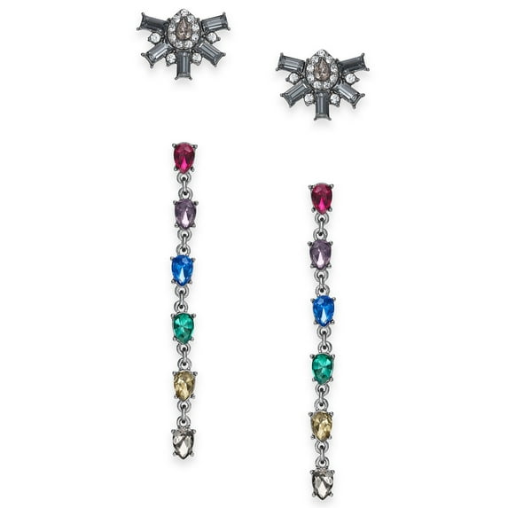 I.n.c. Day & Night Hematite-Tone 2-Pc. Box Set Coordinated Stone & Crystal Clust