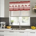 thumbnail image 4 of Red Christmas Curtain Valances for Windows, Kitchen Valance Window Treatments Panel 2 Pack, Xmas Elk Snowflake Red Plaid Rod Pocket Short Curtains for Bathroom Bedroom 42 x 18 Inch, 4 of 8