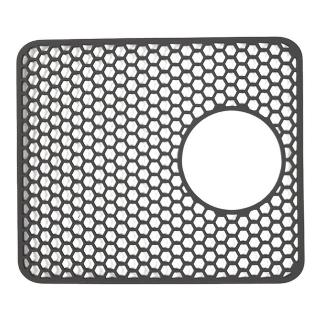 veasfak Kitchen Sink Mat Countertop Mat Heat Resistant Non Slip Sink Grid Sink Liner Pad Gray