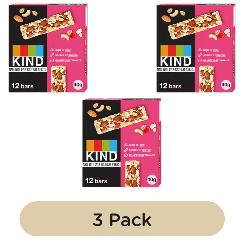 KIND White Chocolate Raspberry 12 x 40g, British Import (Pack of 3)