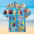 thumbnail image 5 of Camisa hawaiana con estampado de helado para hombre, camisa holgada de manga corta con estampado 3D de empalmes coloridos, blusa con solapa para verano, 5 of 5