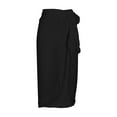 thumbnail image 4 of Mrat Flared Skirts Women's Casual Fashion Solid Color Flowing Skirt Hip Wrap Skirt Bubble Skirts S-213 Black One Size, 4 of 6