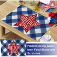 thumbnail image 4 of 4th of July Let Freedom Ring America Patriotic Star Placemats Set of 4, Blue Buffalo Plaid Check American Dining Table Place Mats, Summer Holiday USA Kitchen Decor Home Decoration 12 x 18 Inch, 4 of 5