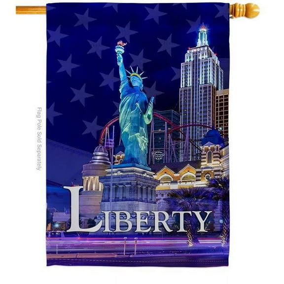 Ornament Collection H191054-BO 28 x 40 in. Freedom of Liberty American Star & Stripes Vertical House Flag with Double-Sided Decorative Banner Garden Yard Gift