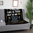 thumbnail image 3 of Funnil Best Friend Birthday Gifts, Friendship Gifts for Women , Birthday Gift for Best Friend, Bestie Gifts for Her, BFF Gift Ideas Throw Blanket 50"x60" Black, 3 of 9