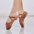 thumbnail image 4 of Ruyang Toddler Girls Canvas Ballet Shoes Split Sole Ballet Slippers with Elastic Straps Cute Soft Dance Shoes for Girls Kids Performance, 4 of 7
