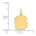 thumbnail image 2 of 14k Yellow Gold Solid Polished Plain Med .009 Gauge Facing Right Head Charm 22x13mm Wide Pendant Necklace for Women, 2 of 2
