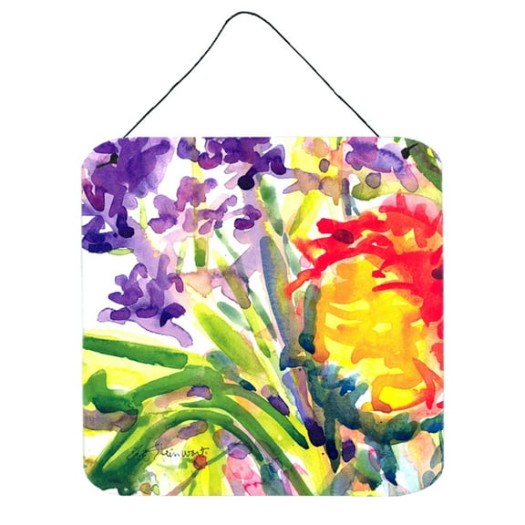 Carolines Treasures 6127DS66 Flower Wall or Door Hanging Prints 6x6 multicolor