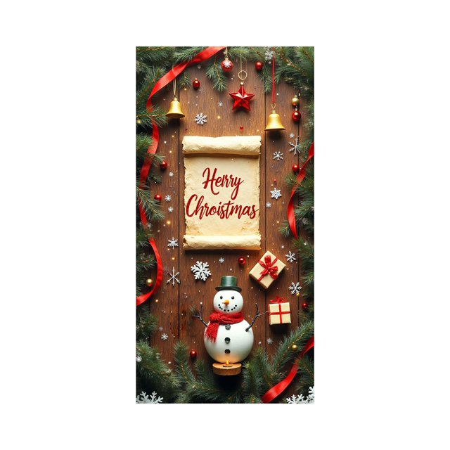Cubierta de puerta navideña de 35 x 71 pulgadas - Diseño de Papá Noel - Decoración navideña para puerta - Decoración para festivales y fiestas