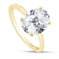 thumbnail image 2 of AFFY 2.50CT 8X10MM Oval Moissanite Diamond Solitaire Promise Ring for Women 14K Yellow Gold over Silver-7.5, 2 of 5