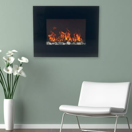 Northwest Electric Fireplace 26 in. Wall Mount with Black Glass (Best Places To Live In The Northwest)