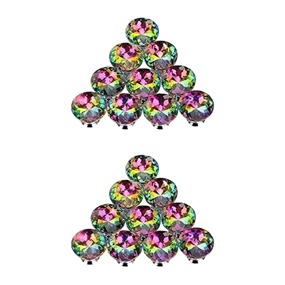 20PCS 30MM Colorful Crystal Knobs Glass Cabinet Knobs Drawer Pulls Handle for Home Cabinet Drawer and Dresser