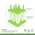 thumbnail image 6 of Popsicle Ice Pop Maker Molds 6 Pack Green BPA Free Ice Popsicles Mold Ice Pops Holders Popsicle Makers For Kids Adults, 6 of 6
