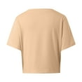 thumbnail image 4 of Daznico Women's Knotted Crop Top, Short Sleeve Crew Neck Casual Spring Summer Tee,L, 4 of 4