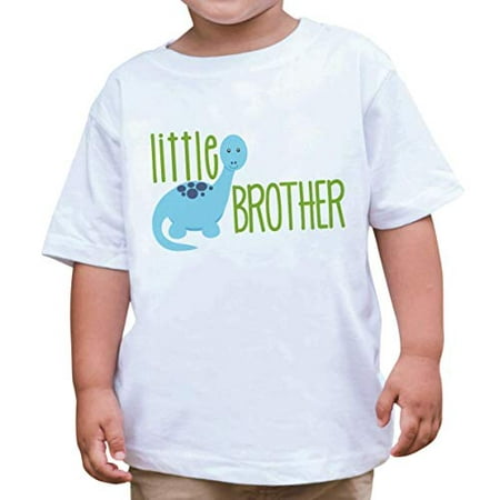 

7 ate 9 Apparel Boy s Dinosaur Little Brother T-Shirt 18 Months White