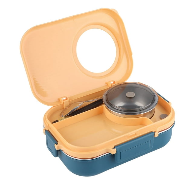 Caja De Almuerzo Térmica 3 Caja De Cuadrícula 1100ml 304 Acero Inoxidable Con Palillos Con Cuchara Sopa De Tazón A Prueba De Fuga Para Adultos Ensaladas De Comida