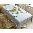 thumbnail image 4 of Zhuge Cotton Linen Square Tablecloth Tassel Plaid Table Cloth for Dining Kitchen Room Tabletop Decoration, 52" x 52", 4 of 5